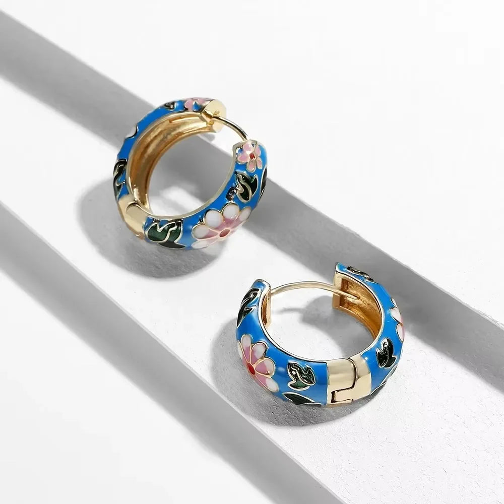 Soraya Artisan Floral Mini Hoop Earrings