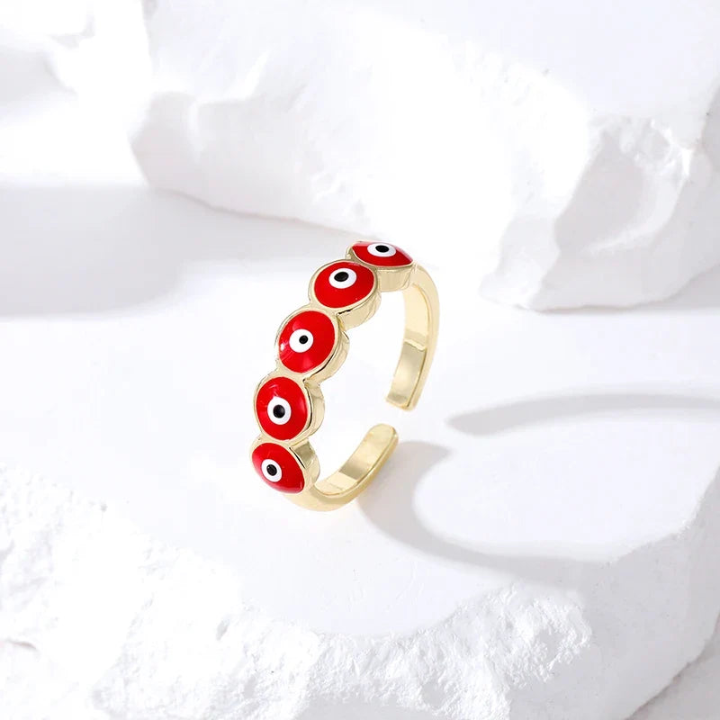 Adjustable Evil Eye Rings