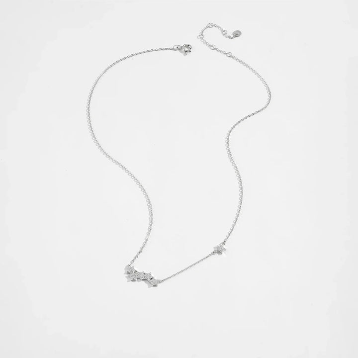 Triple Star Adjustable 925 Sterling Silver Necklace | Minimal Gold Star Jewelry