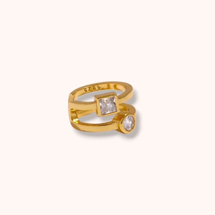 Double Line Zircon Ear Cuff 925 Sterling Silver | Clip-On Earring