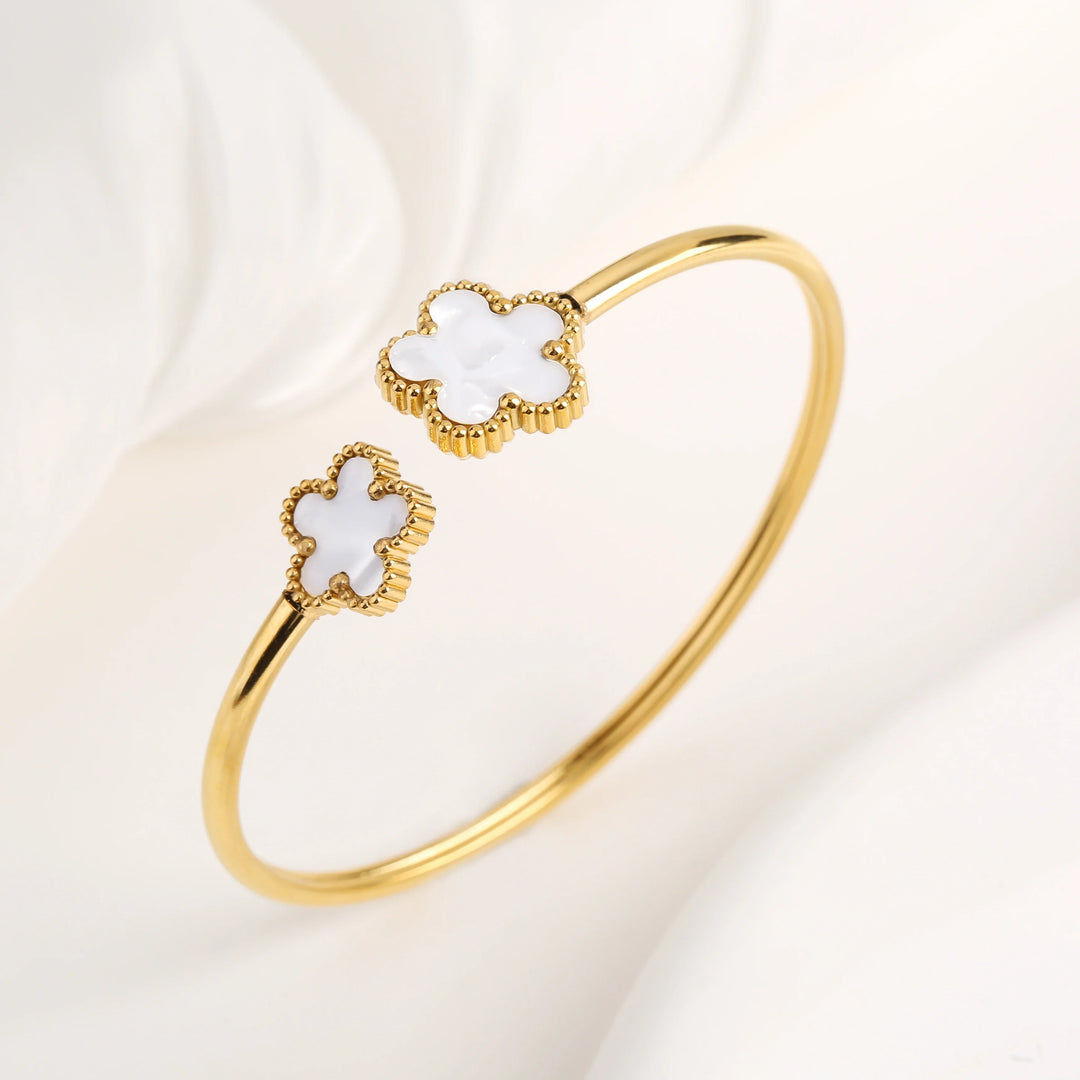 Claudine Beaded Clover Bangle