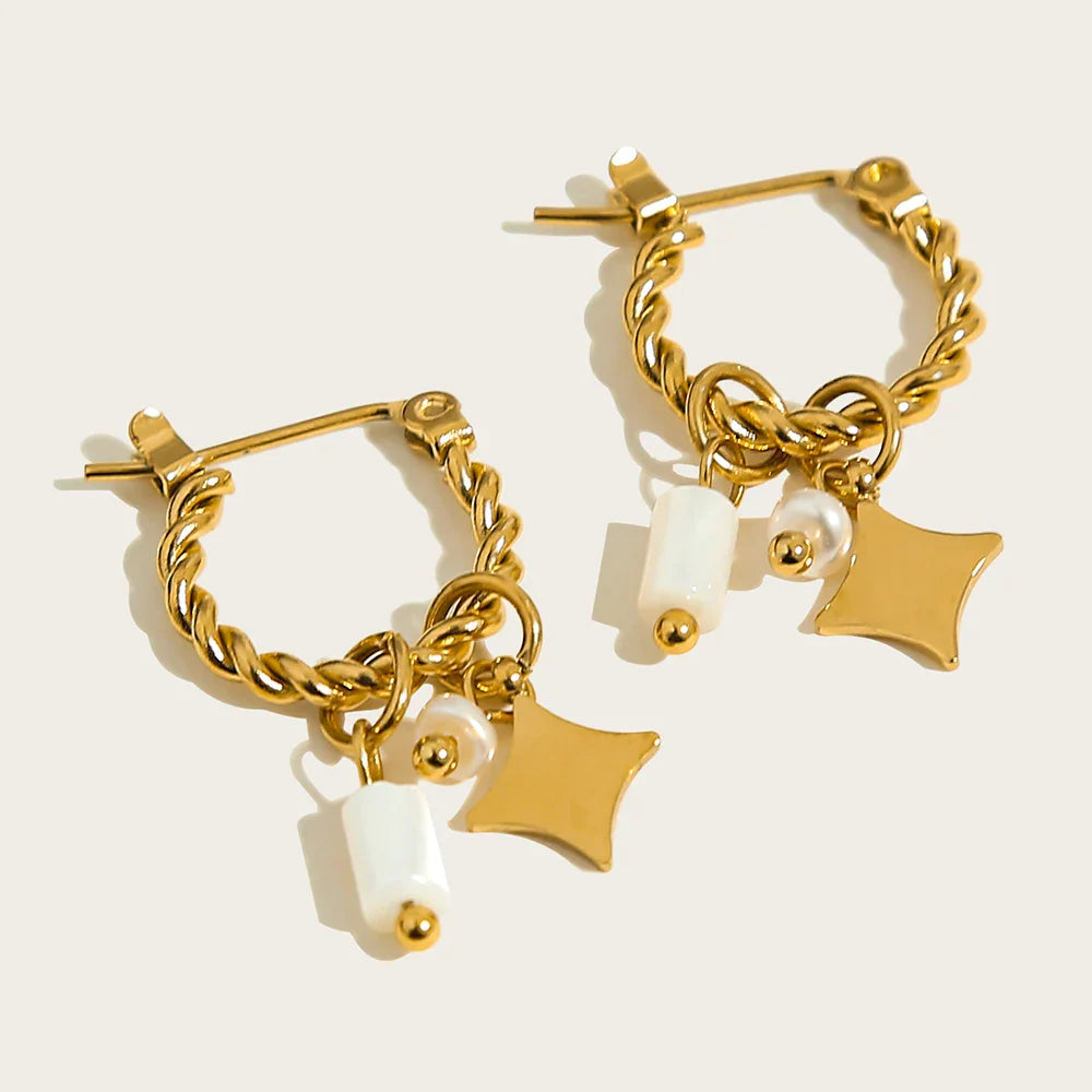 Elaris Jade Charm Hoops