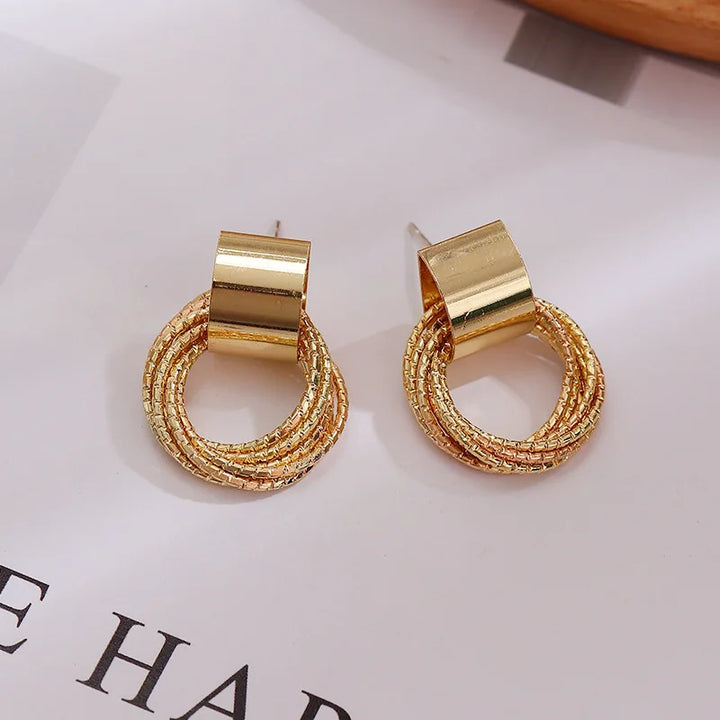 Solenne Retro Halo Earrings