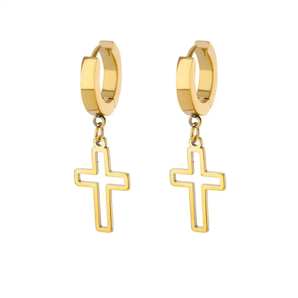 Selah Cross Charm Hoops