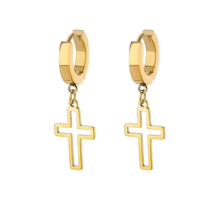 Selah Cross Charm Hoops