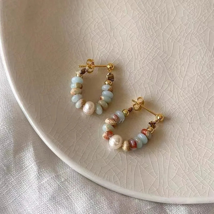 Mariselle Pastel Bead Hoops