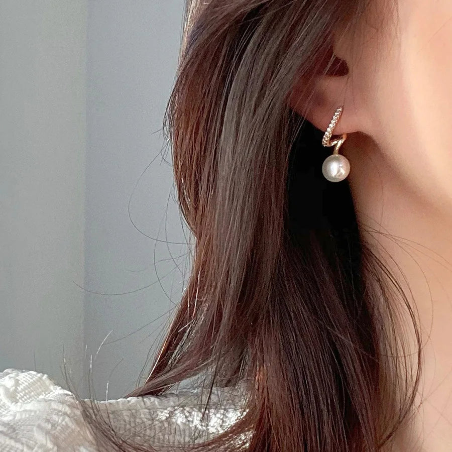 Calista Spiral Pearl Statement Earrings