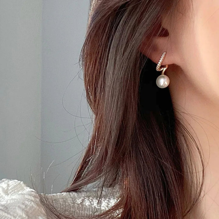 Calista Spiral Pearl Statement Earrings