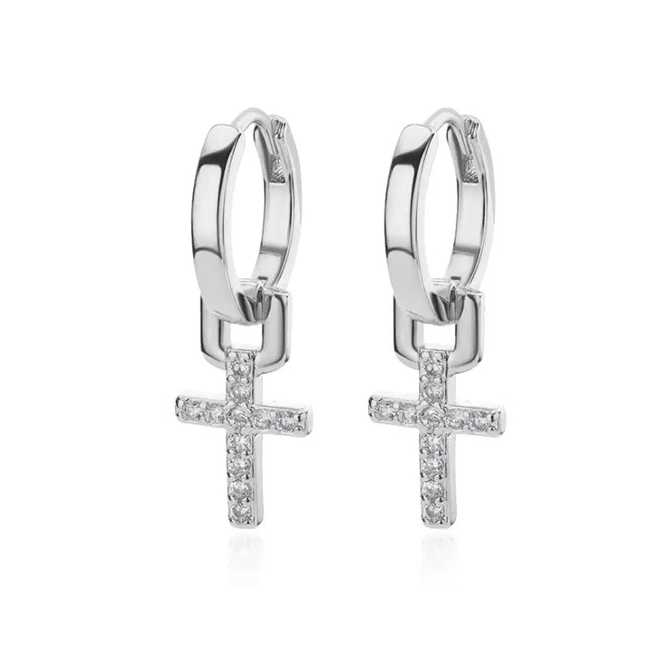 Selah Cross Charm Hoops