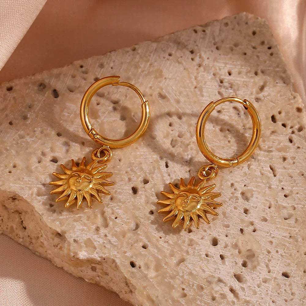 Sun Goddess Earrings - 18k Gold Plated