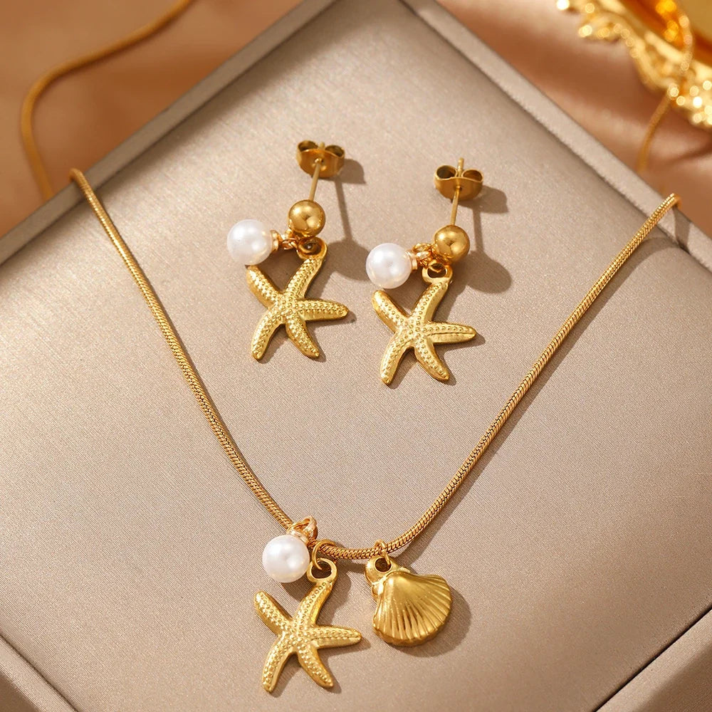 Beach Charm Jewelry Set