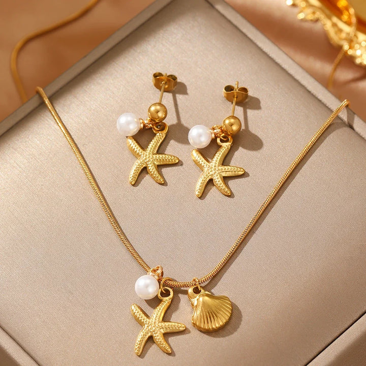 Beach Charm Jewelry Set