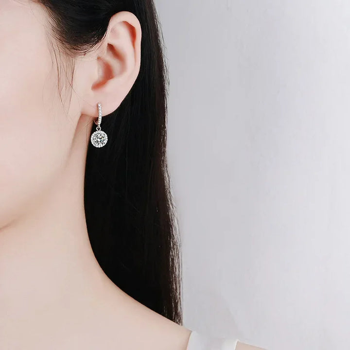 1 Carat Moissanite Earrings in Sterling Silver