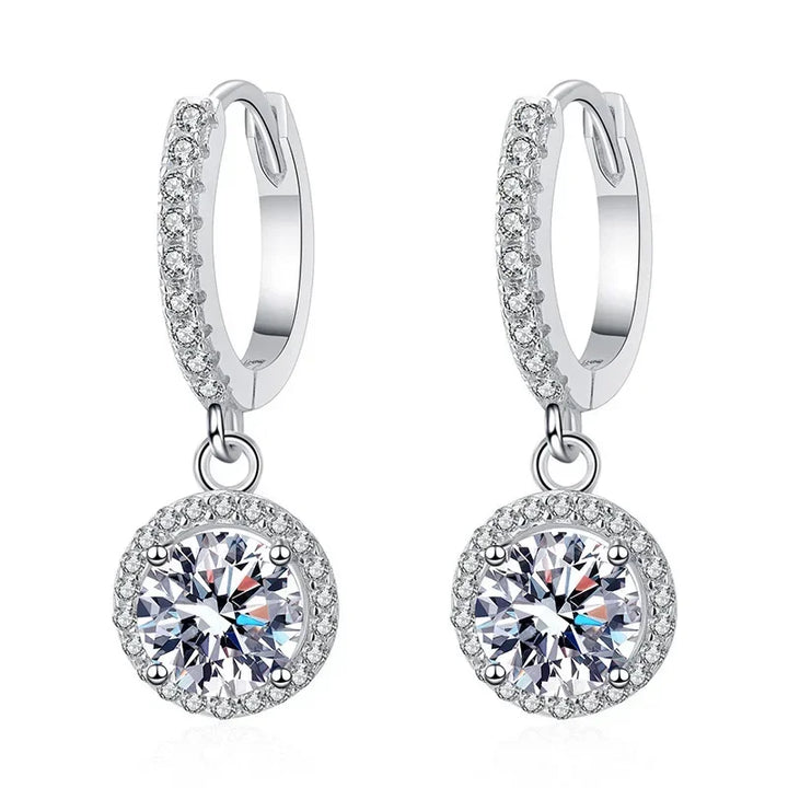1 Carat Moissanite Earrings in Sterling Silver