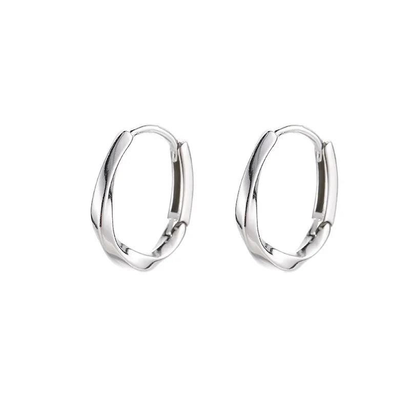 Round Inlay Earrings in Sterling Silver