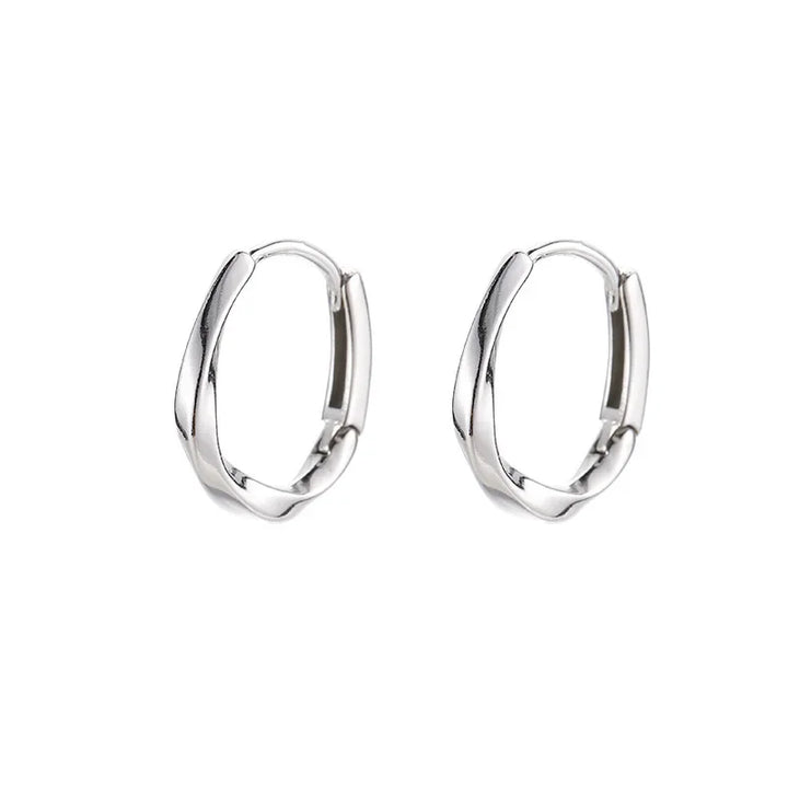 Round Inlay Earrings in Sterling Silver