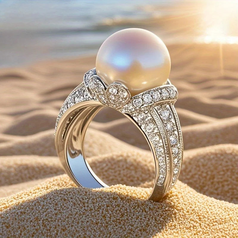 Graceful Pearl Silver Ring