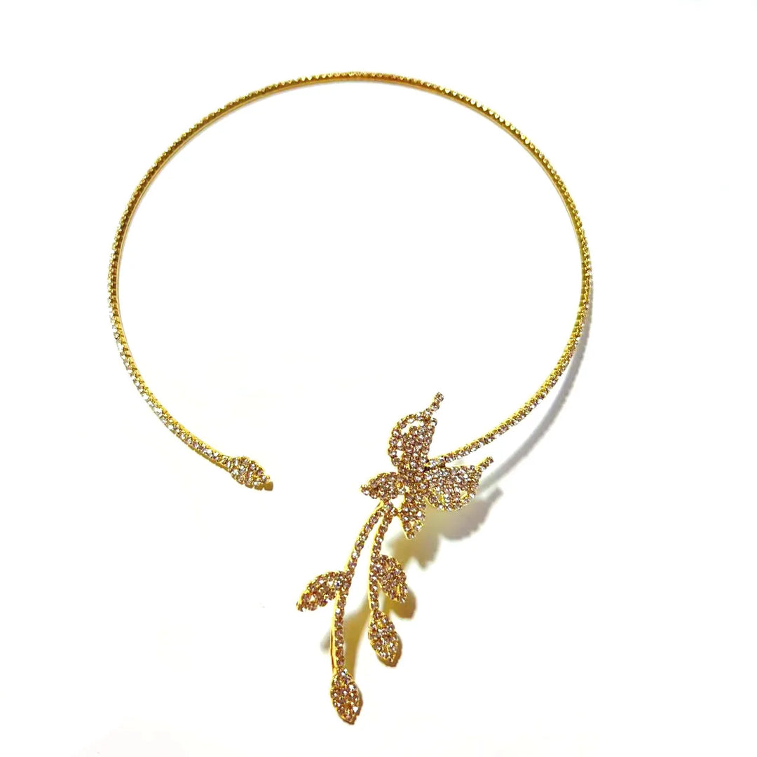 Fashionable rhinestone butterfly open neckline Necklace