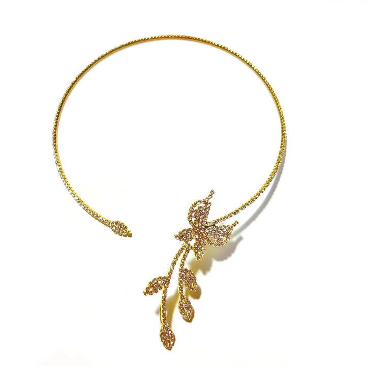 Fashionable rhinestone butterfly open neckline Necklace