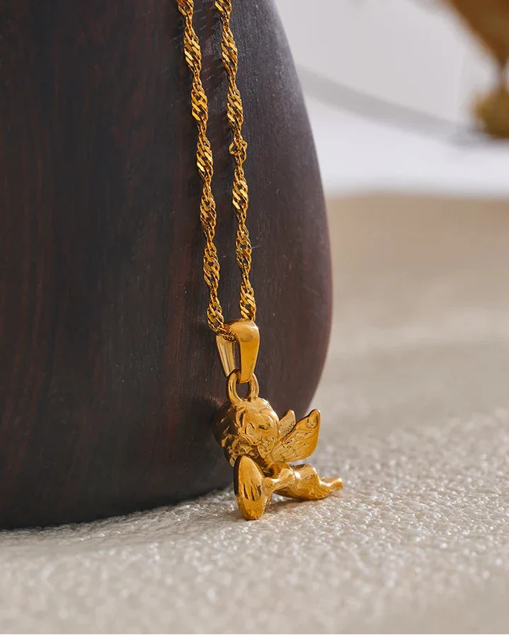 Angel Messenger of Divine Love Necklace (Gold Plated)