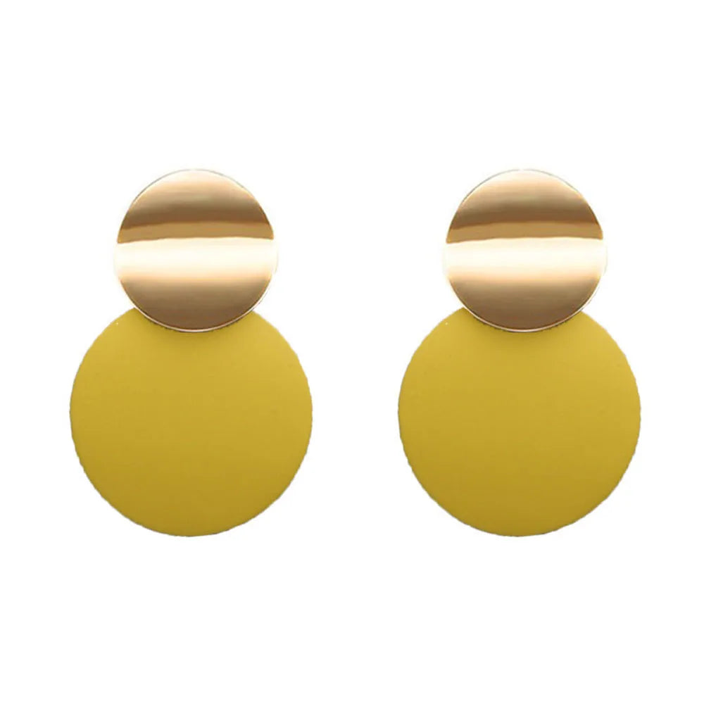 Monrisa Minimalist Double Disc Dangle Earrings
