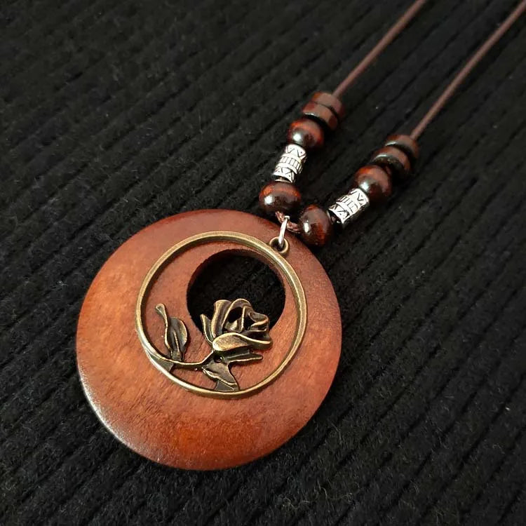 Orvella Bohemian Layered Circle Statement Necklace