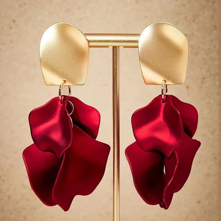 Ravella Scarlet Petal Earrings