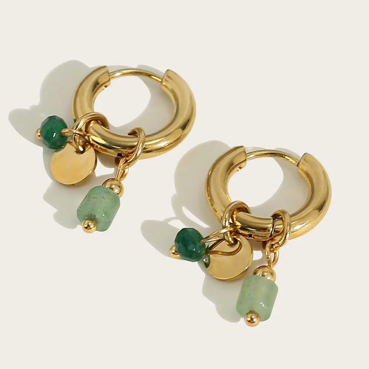 Elaris Jade Charm Hoops