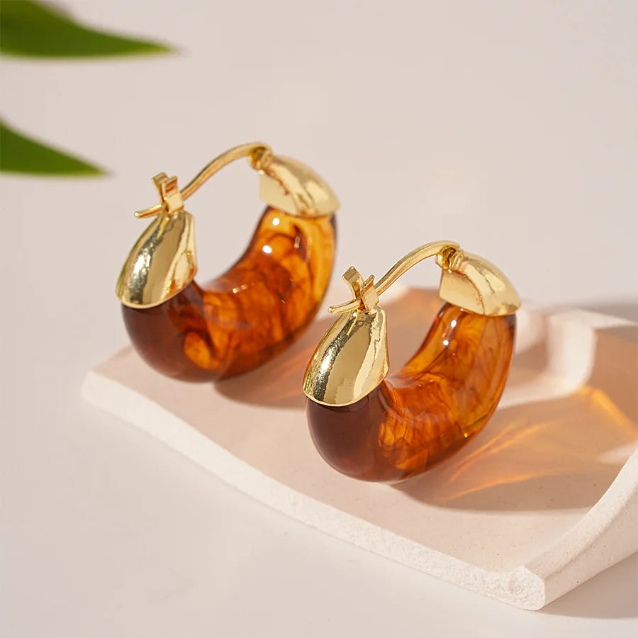 Maelis Amber Hoop Earrings