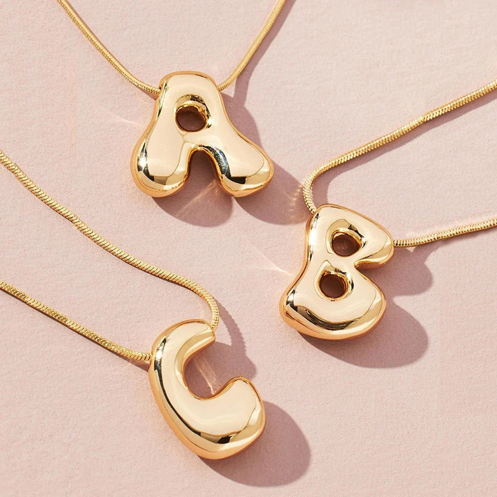 Funky Bubble Initial Necklaces