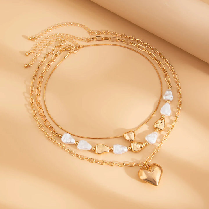 The Heart & Pearl Trinity Set