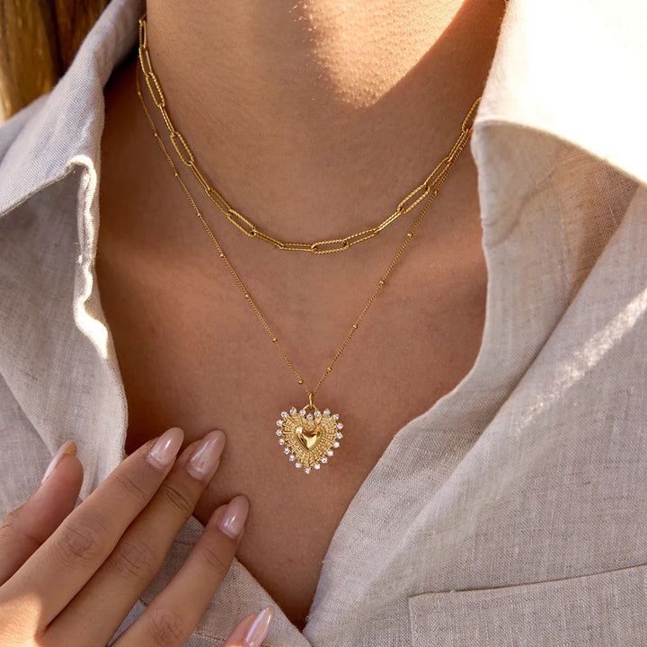 Radiant Heritage Medallion Heart Necklace