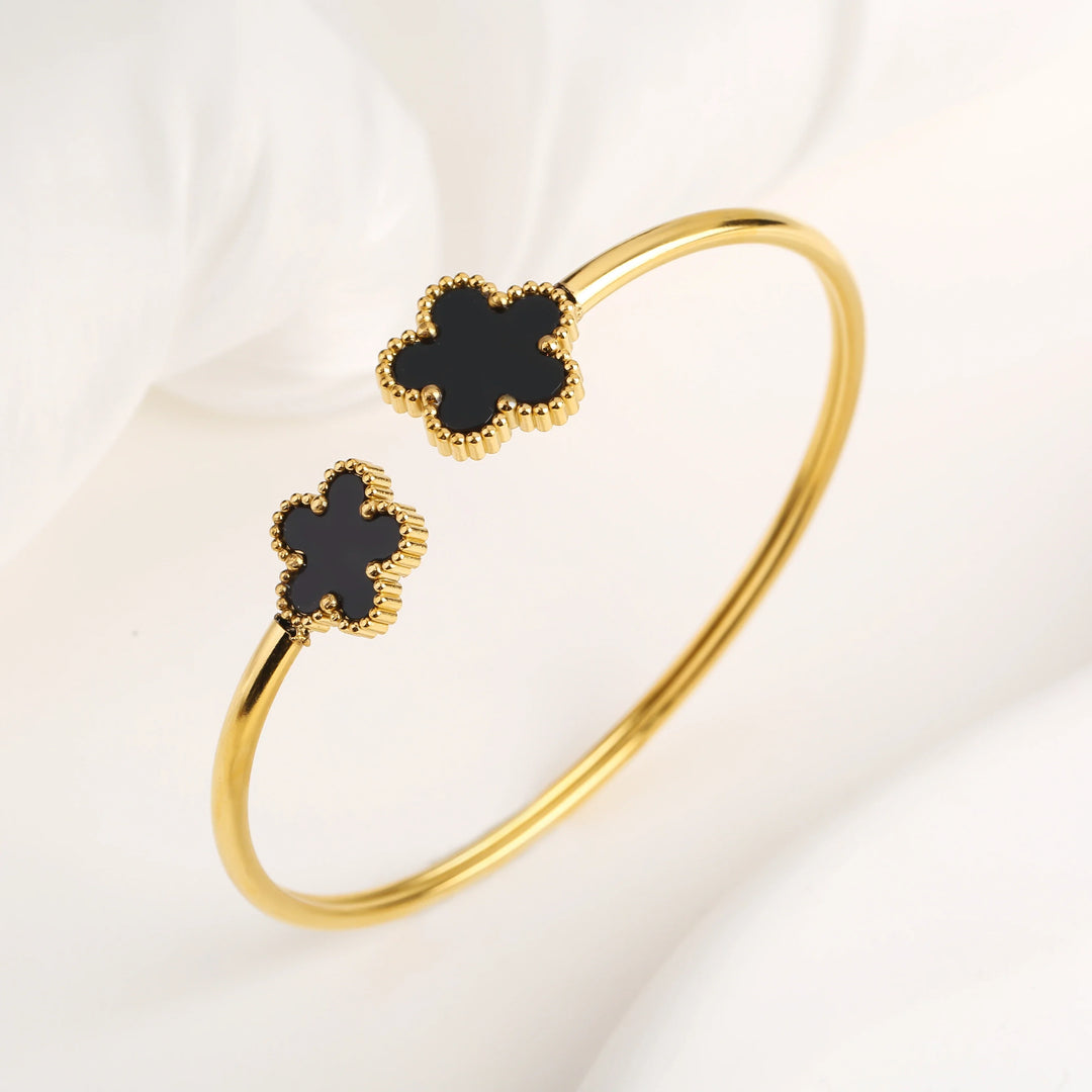 Claudine Beaded Clover Bangle