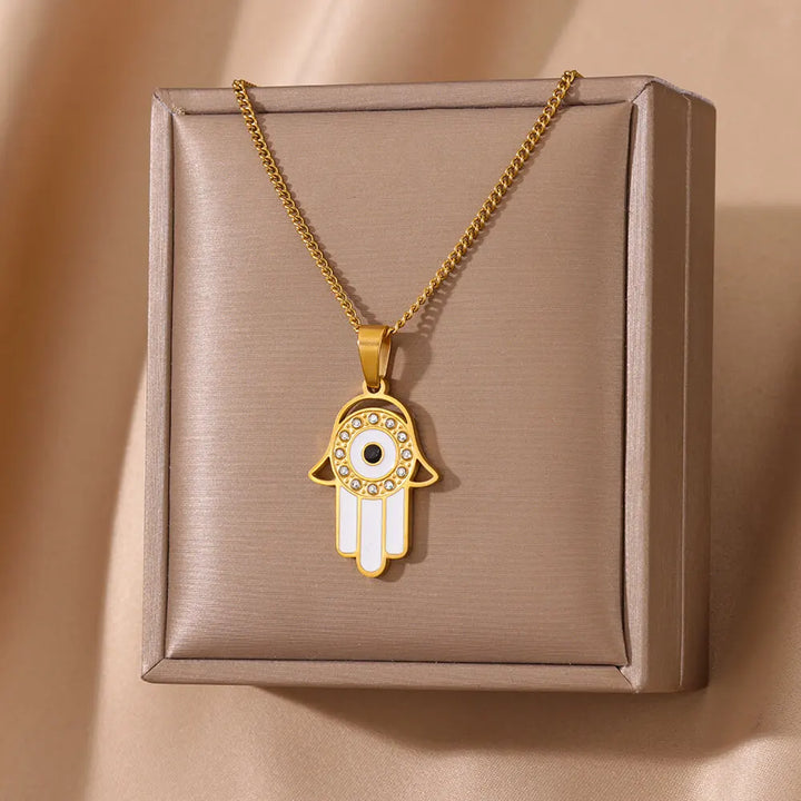 Hamsa Evil Eye Necklace