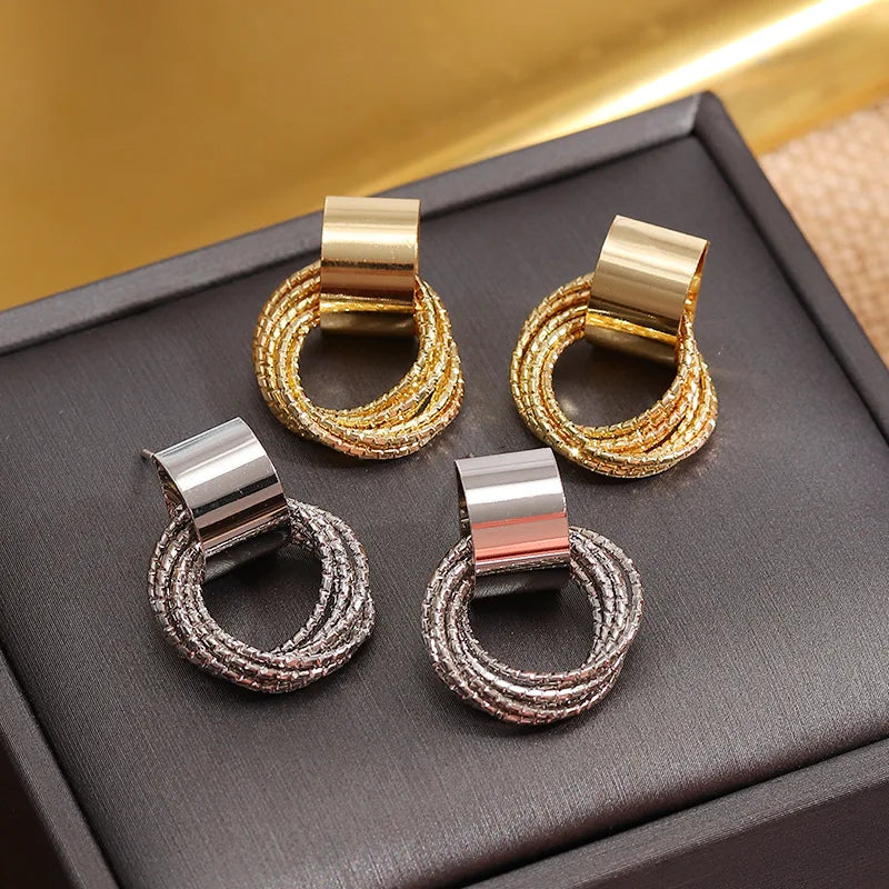 Solenne Retro Halo Earrings