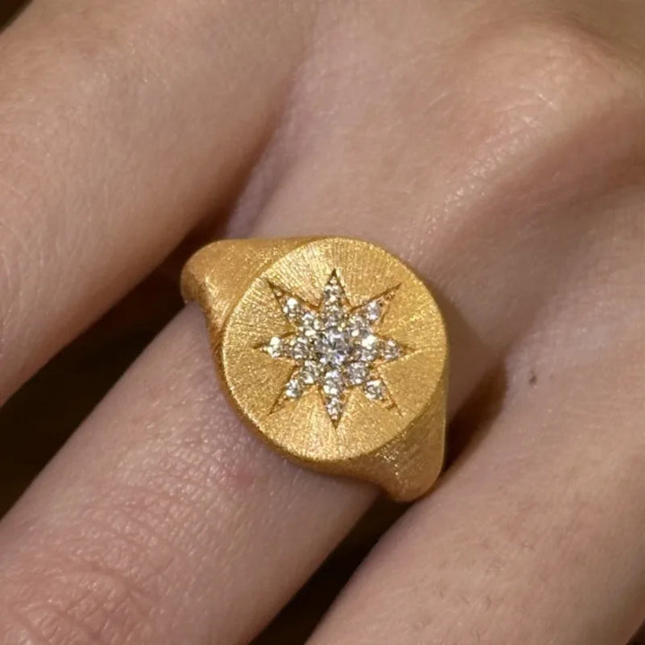 Starlit Octagon Cocktail Ring