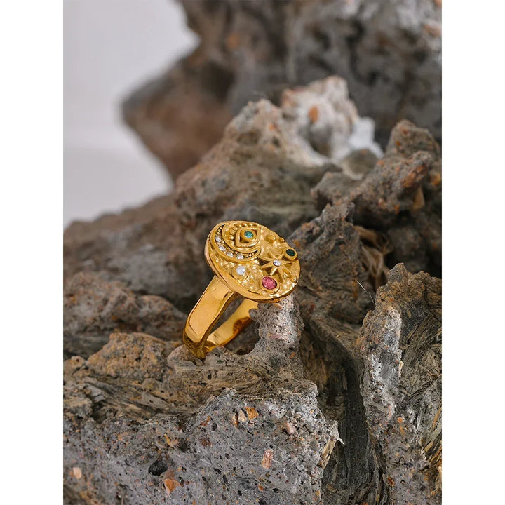 Harmony Moon & Star Ring - 18k Gold