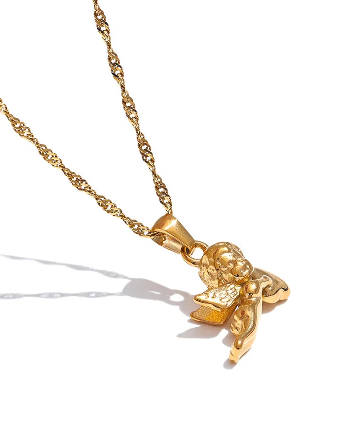 Angel Messenger of Divine Love Necklace (Gold Plated)