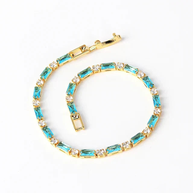 Bracelet with natural turquoise | Gold
