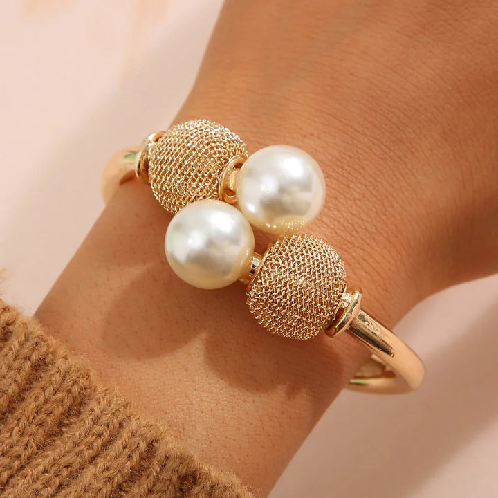 Luminous Pearl Cluster Cuff