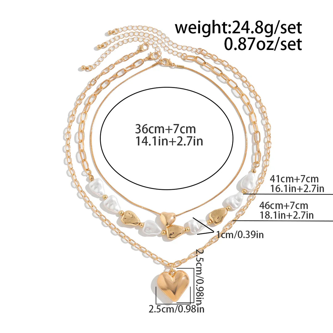 The Heart & Pearl Trinity Set