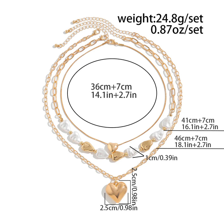 The Heart & Pearl Trinity Set