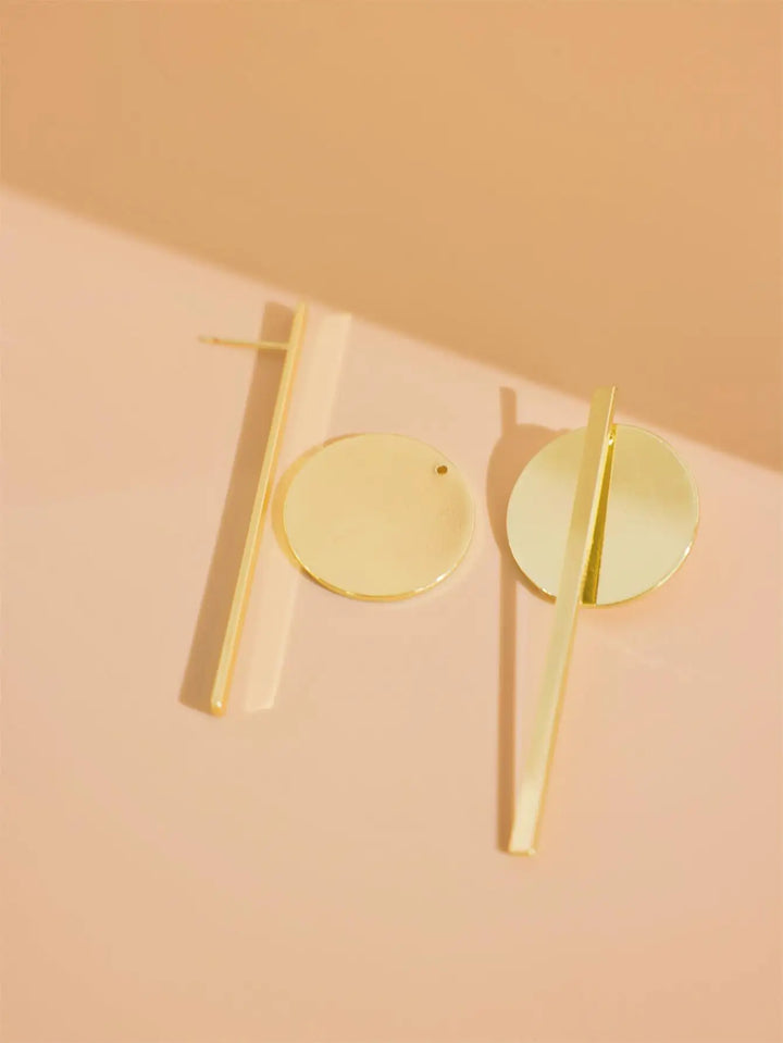 Liorra Modern Bar & Disc Drop Earrings
