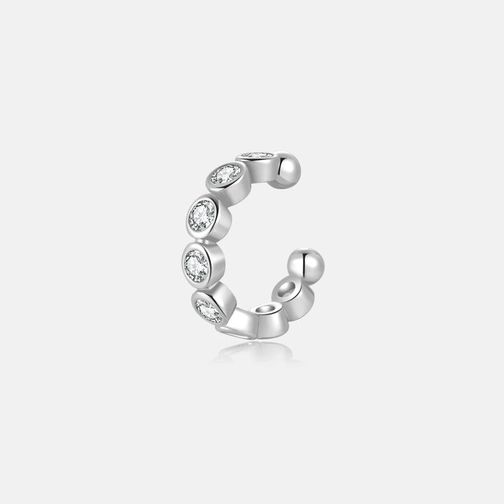 Bezel Stone 925 Sterling Silver Ear Cuff