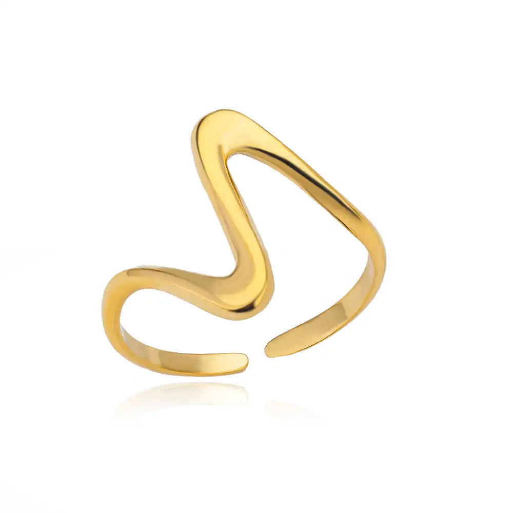 Serenita Sleek Contour Gold Ring