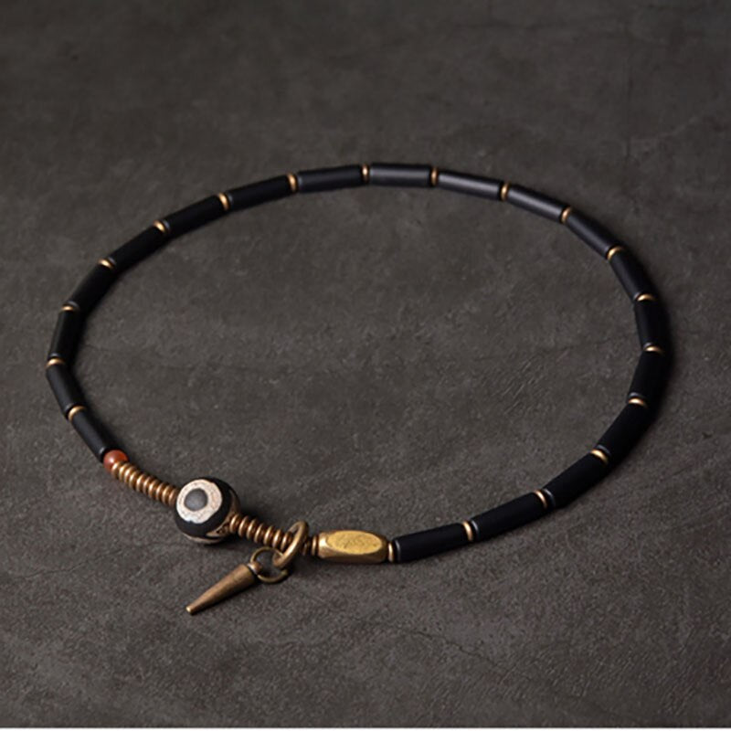 Revna | Black Agate & Copper Handmade Bracelet