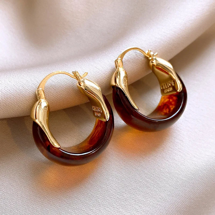 Maelis Amber Hoop Earrings