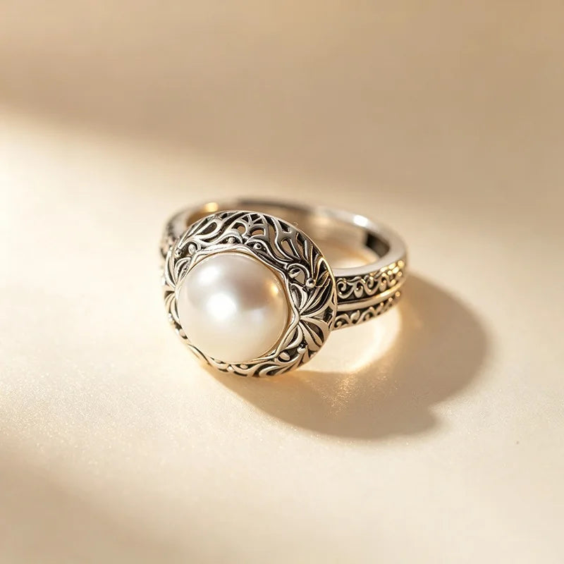 Antique Pearl Embrace Ring