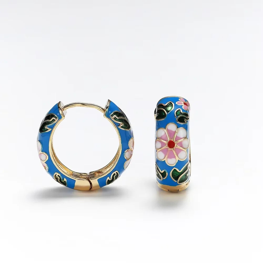 Soraya Artisan Floral Mini Hoop Earrings