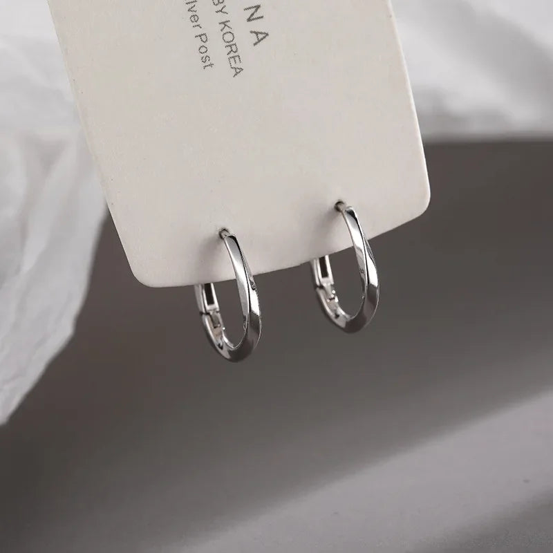 Round Inlay Earrings in Sterling Silver